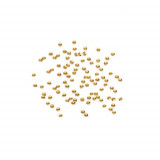 Decorațiuni pentru unghii de culoare galben-aurii, 1mm - strasuri rotunde &icirc;n săculeț, 90buc