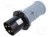 Conector alimentare AC, IEC 60309, IP44, 63A, 500V AC, 4 pini, AMPHENOL - 2CMA166754R1000