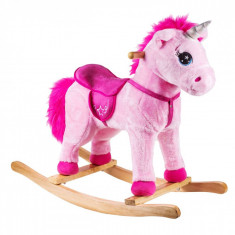Balansoar pentru copii, model unicorn, 65x50cm, roz foto