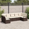 VidaXL Set de canapele pentru grădină 7 pcs Maro Rattan poli 3346528