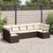 vidaXL Set de canapele pentru grădină 7 pcs Maro Rattan poli 3346528