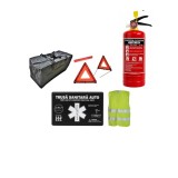 Kit complet siguranta auto trusa medicala omologata RAR 2 triunghiuri vesta geanta stingator 1KG