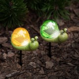 Lampa solara LED melc, iluminat decorativ gradina, cu tarus, lumina alba