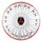 Set 4 Capace Roti, potrivite jantelor de R16, pentru Mitsubishi, model falcon argintiu cu rama rosie