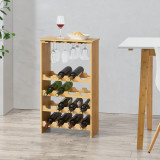 Suport sticle vin Fetlar 16 sticle pe orizontala bambus [en.casa] HausGarden Leisure