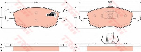 Set placute frana,frana disc FIAT DOBLO Microbus (223, 119) (2001 - 2016) TRW GDB1588