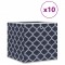 Cutii depozit pliabile 10buc albastru 32x32x32cm textil netesut