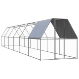 VidaXL Coteț de exterior pentru păsări, 2x12x2 m, oțel zincat