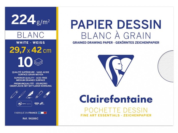 Hartie desen A3 224 g/mp 10 coli/plic Clairefontaine