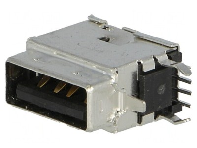 Soclu USB A PCB THT 4 Pin 90&amp;deg; foto