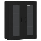 Dulap de perete suspendat, negru, 69,5x34x90 cm