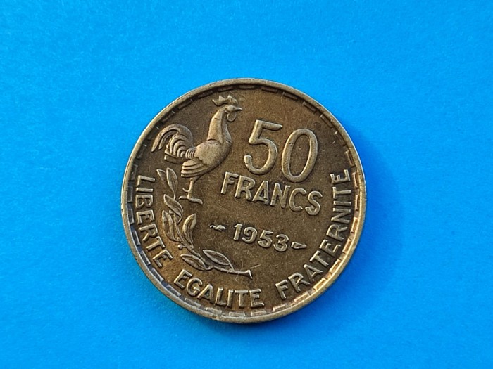 50 Francs 1953 Franta-Calitate-in realitate arata bine!-patina..