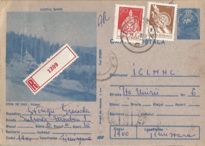 Romania, Stana de vale (4), c.p.s. recomandata, circulata intern, 1990 foto