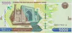 Bancnota Uzbekistan 5.000 Sum 2021 - PNew UNC foto