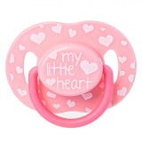 Suzetă Silicon, Honey Baby, My Little Heart, M&acirc;ner Roz, 6-18 Luni, Cutie Sterilizare, Oem