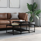 Masuta cafea Gossi neagra 102x60x45 cm lemn prelucrat, blat lemn, structura metalica
