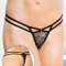 Chiloti Tanga, Softline, Negru, 2 barete (DB)