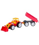 Tractor Jucarie cu Remorca Detasabila pentru Copii, Plastic Netoxic, 78 cm, Varsta +3 Ani, Fabricat in Ucraina