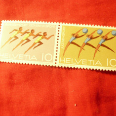 2 Timbre Pereche Elvetia 1971 - Sport , val. 2x10C