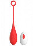 Ou Vibrator Belle Love Egg, 10 Moduri Vibratii, Remote Control, Silicon, USB, Rosu, 20.4 cm, Mokko Toys, Velvet Obsession
