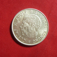 Moneda 2 koroane 1965 argint Suedia Rege Gustav Adolf - 14g