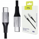 Cablu de date si incarcare Allity AUC-01 USB-C to USB-C 100W 1m Negru