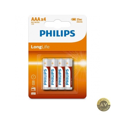 Baterie Philips Longlife AAA / LR3 Set 4 bucati Phil-R03L4B/10 foto