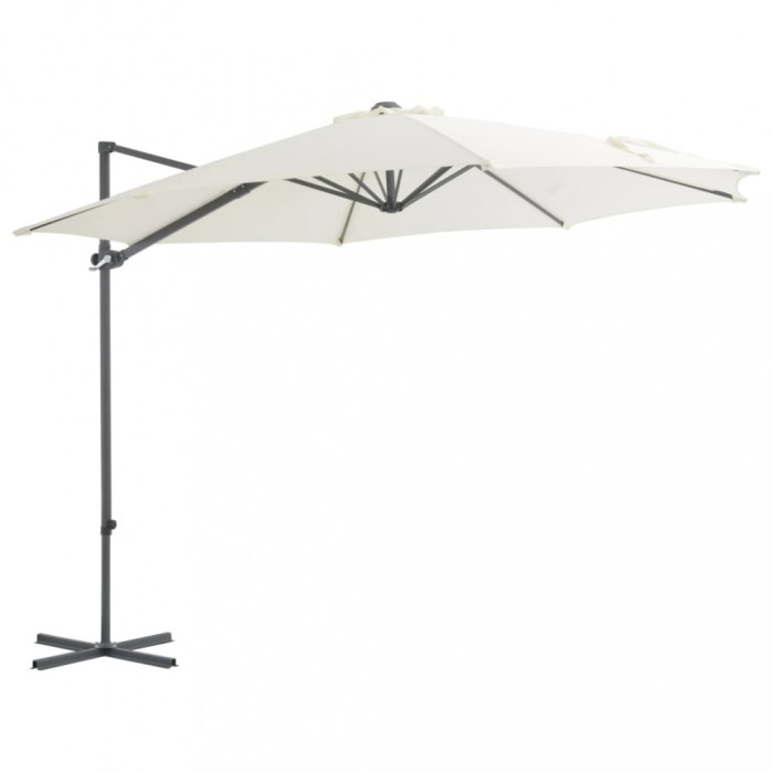 Umbrelă consolă de grădină, st&acirc;lp din oțel, nisipiu, 300 cm