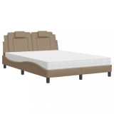 Cumpara ieftin Pat, Viana, cu saltea, cappuccino, 140x190cm piele ecologica
