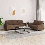 VidaXL Set de canapele cu perne, 2 piese, maro, textil