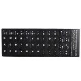 Sticker tastatura negru limba Spaniola (Spanish) pentru caractere cu diacritice layout ES