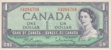 Bancnota Canada 1 Dolar 1954 (1961-72) - P75b XF ( vezi descriere )
