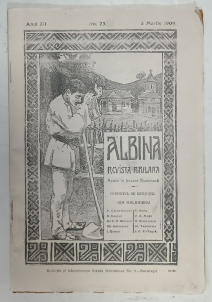 ALBINA , REVISTA POPULARA , APARE IN FIECARE DUMINICA , NR. 23 , 8 MARTIE , 1909