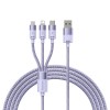 Cablu Incarcare USB-A - Lightning / microUSB / USB-C Baseus StarSpeed 3in1, 20W, 1.2m, Mov CAXS000005, Apple