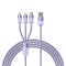 Cablu Incarcare USB-A - Lightning / microUSB / USB-C Baseus StarSpeed 3in1, 20W, 1.2m, Mov CAXS000005