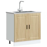 Dulap baza chiuveta bucatarie Gossi, stejar sonoma, 80x46x81.5cm, lemn prelucrat, picioare reglabile