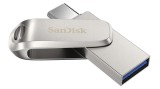 Memorie USB SanDisk Ultra Dual Drive Luxe 12GB, USB Type-A, Type-C, Argintiu