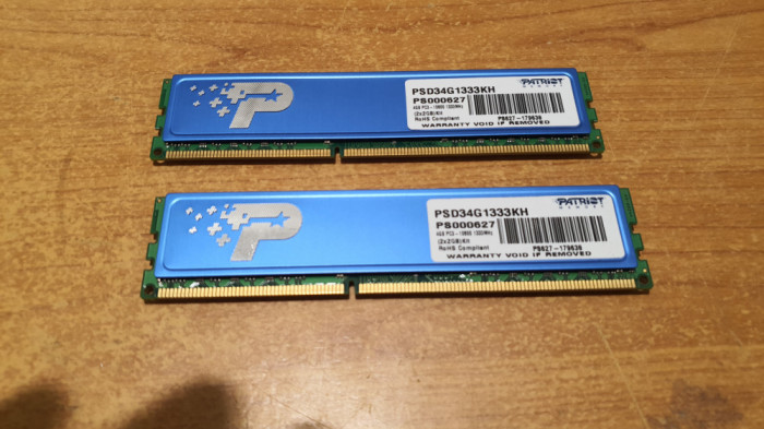 Ram PC Patriot 4GB (2X2GB) DDR3 PSD34G1333KH