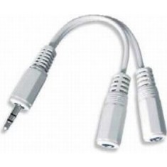CABLU audio GEMBIRD Splitter stereo (1 x 3.5 mm jack T la 2 x 3.5 mm jack M), 10cm, alb &quot;CCA-415W&quot; (timbru verde 0.08 lei)