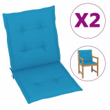 Perne pentru scaun de grădină, 2 buc., albastru, 100x50x3 cm, vidaXL