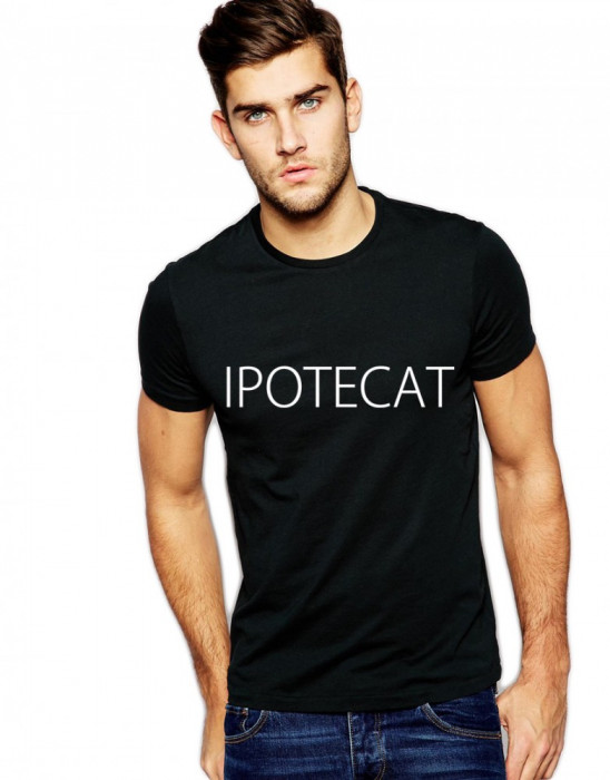 Tricou negru barbati - Ipotecat - S