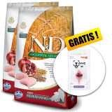 Cumpara ieftin Farmina N&amp;amp;D dog LG Puppy MEDIUM &amp;amp; MAXI Chicken &amp;amp; Pomegranate 2 x 12 kg + Arpalit NEO GRATUIT