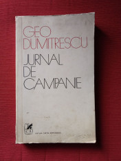 Jurnal de campanie - Geo Dumitrescu (dedicatie, autograf) foto