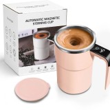 Cana Inteligenta cu Amestecare Automata Magnetica si Afisaj Digital al Temperaturii EMC ONSHOP&reg;, Capacitate 380ml, Din Otel Inoxidabil 304, Reincarcab