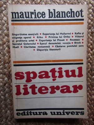 SPATIUL LITERAR-MAURICE BLANCHOT foto