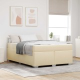 Cumpara ieftin Cadru de pat cu saltea Crem 160 x 200 cm tesatura