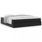 Gossi cadru de pat otoman saltea neagra 160x200cm piele artificiala