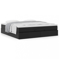 Gossi cadru de pat otoman saltea neagra 160x200cm piele artificiala