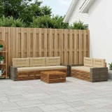 vidaXL Set de canapele de exterior 6 pcs Natural și Bej 3383041
