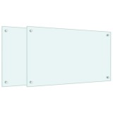 Cumpara ieftin Panou antistropi bucatarie 2 buc. alb 70x40cm sticla securizata